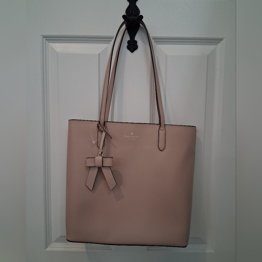 Kate Spade Tote In Warm Beige with Bow Accent